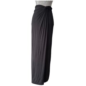 Max Edition Black Maxi Skirt XL High Waist Twist Front Evening Formal